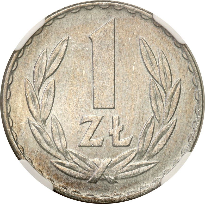 PRL. 1 złoty 1971 aluminium NGC MS64